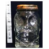 Vntg glass Lucky Joe face bank