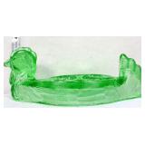 Green glass egg dish