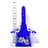 Fenton cobalt Museum Collection basket w/ flowers