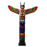 Wood 41.5in tall, 26in wide totum pole