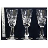 Lot of 3 Waterford lismore claret wine glasses