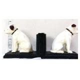 Pair cast iron RCA dog bookends