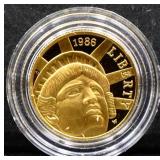 1986 Liberty $5 gold coin
