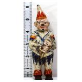 Vintage cast iron 6in clown bank