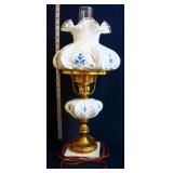 Fenton silvercrest Elizabeth lamp w/ blue flowers