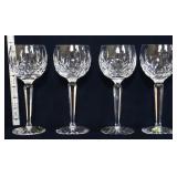 4 Waterford Lismore balloon wine glasses