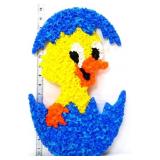 Vintage plastic popcorn 11x17 duckling in egg art