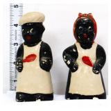 Pair vntg Americana 5in figural salt/pepper shaker