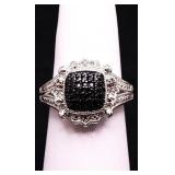 Genuine black diamond ring