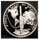 1oz Marshall Islands Man In Space silver proof