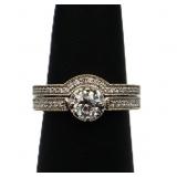 Sterling white sapphire wedding set, lab created