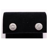 PAIR OF GENUINE DIAMOND WHEEL EARRINGS