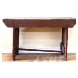 Vintage painted brown bench