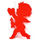 Vintage plastic popcorn 13.5x21.5 cupid art