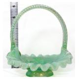 Fenton willow green iridescent basket