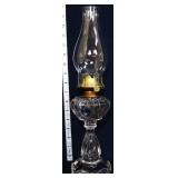 Clear glass sweetheart oil lamp