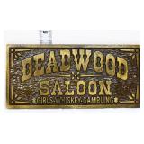 Cast iron 7.5x3.5 Deadwood Saloon plaque
