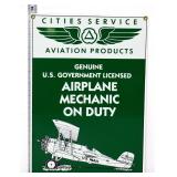 Porcelain 9.5x13.5 City Services Aviation sign