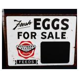Metal Fresh Eggs For Sale sign