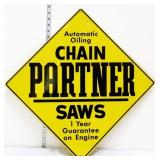 Vntg metal 18x18 Partner Chain Saws sign