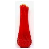 LE Smith amberina 21in diamond butt swung vase