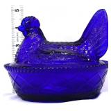 Westmoreland cobalt hen on nest