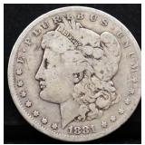 1881O Morgan silver dollar