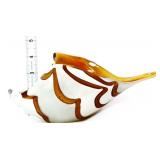 Vntg cased glass Italian cornucopia vase