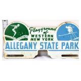 Vntg metal Allegany State Park tag topper