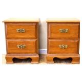 Pair vintage 2 drawer nightstands