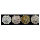Lot of 4 1967 Kennedy half dollars