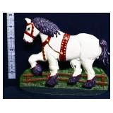 Cast iron white horse doorstop