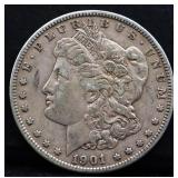 1901O Morgan silver dollar