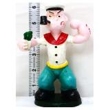 Cast iron 6in Popeye holding spinach figure