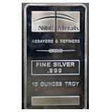 10 troy ounce NTR Metals silver bar