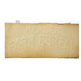 Vtg metal 14x6.5 Farm Bureau sign w org rice paper