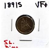 1891S seated liberty dime