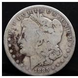 1885 Morgan silver dollar