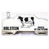 Vntg metal Holstein Breed Of The Future tag topper