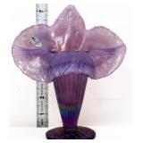 Fenton amethyst iridized 7in jack in pulpit vase