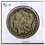 1892O Morgan silver dollar