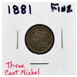 1881 3 cent nickel