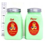 Pair jadeite Sunbeam salt/pepper shakers