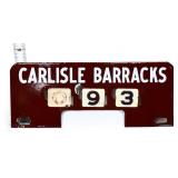 Vntg porcelain Carlisle Barracks tag topper