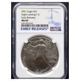 Graded MS69 2021 Early Releases silver eagle coin