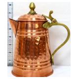 Vintage copper hand hammered coffee pot