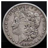 1880 Morgan silver dollar