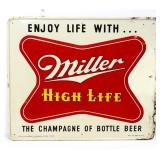 Vntg metal 23.5x19.5 Miller High Life sign