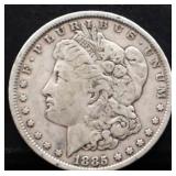 1885 Morgan silver dollar