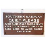 Cast iron Southern Railway Quiet Please sign
